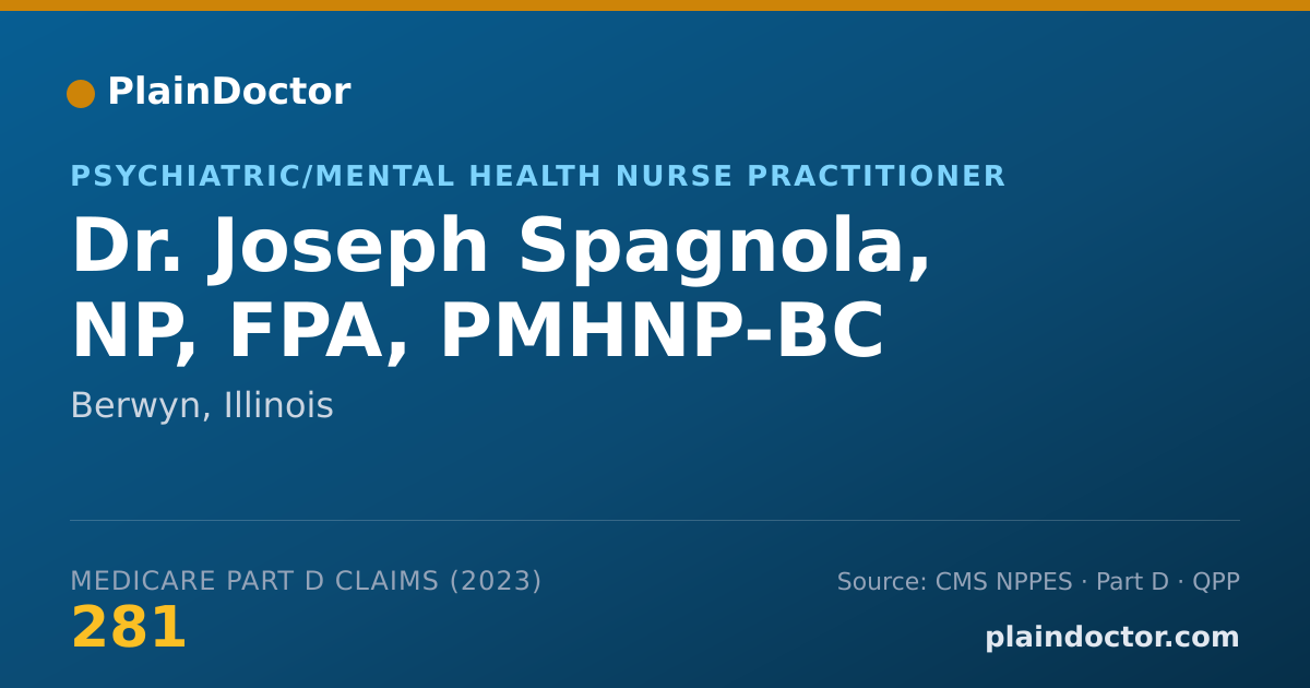 Shareable card for Joseph Spagnola, NP, FPA, PMHNP-BC - Psychiatric/Mental Health Nurse Practitioner, Berwyn, IL