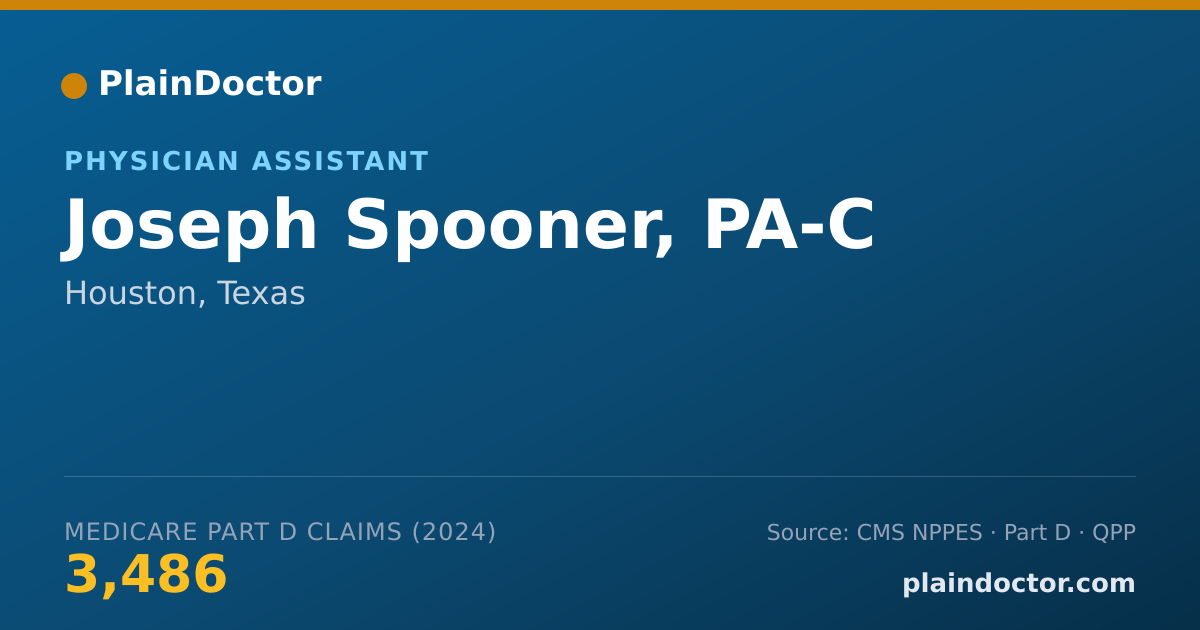 Shareable card for Joseph Spooner, PA-C - Physician Assistant, Houston, TX