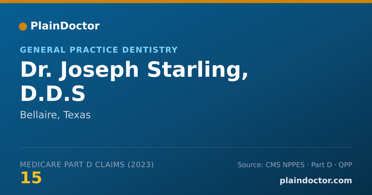 Shareable card for Joseph Starling, D.D.S - General Practice Dentistry, Bellaire, TX