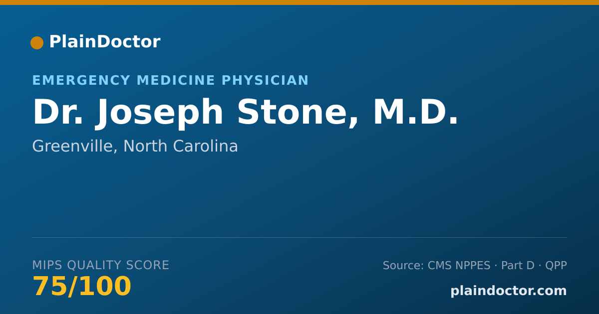 Shareable card for Joseph Stone, M.D. - Emergency Medicine Physician, Greenville, NC