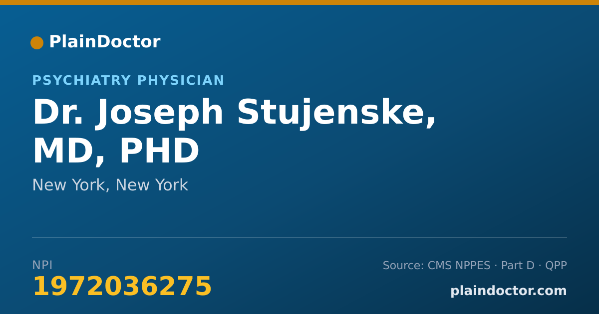 Shareable card for Joseph Stujenske, MD, PHD - Psychiatry Physician, New York, NY