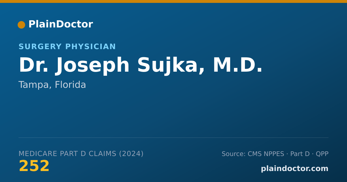 Shareable card for Joseph Sujka, M.D. - Surgery Physician, Tampa, FL