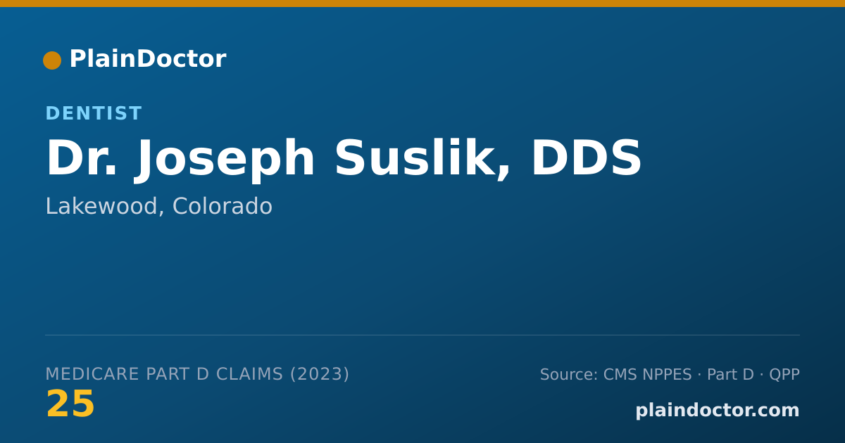 Shareable card for Joseph Suslik, DDS - Dentist, Lakewood, CO