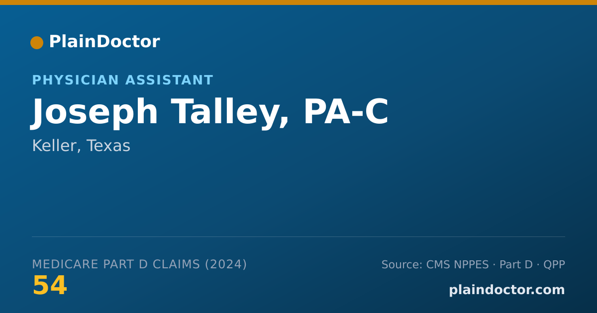 Shareable card for Joseph Talley, PA-C - Physician Assistant, Keller, TX