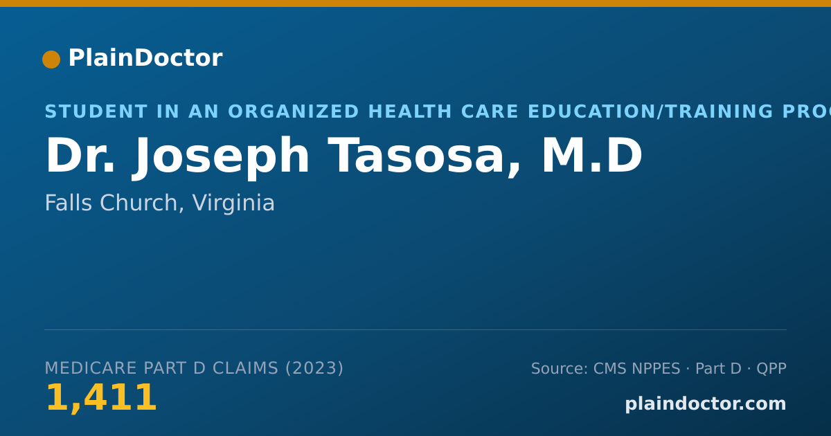 Shareable card for Joseph Tasosa, M.D - Student in an Organized Health Care Education/Training Program, Falls Church, VA