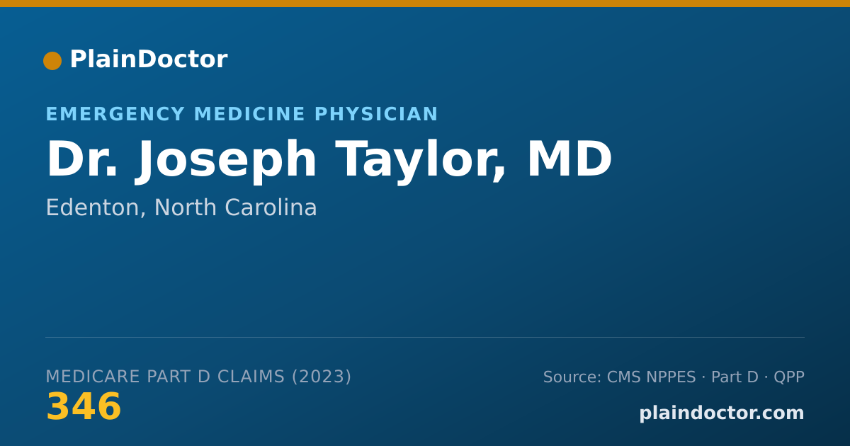 Shareable card for Joseph Taylor, MD - Emergency Medicine Physician, Edenton, NC