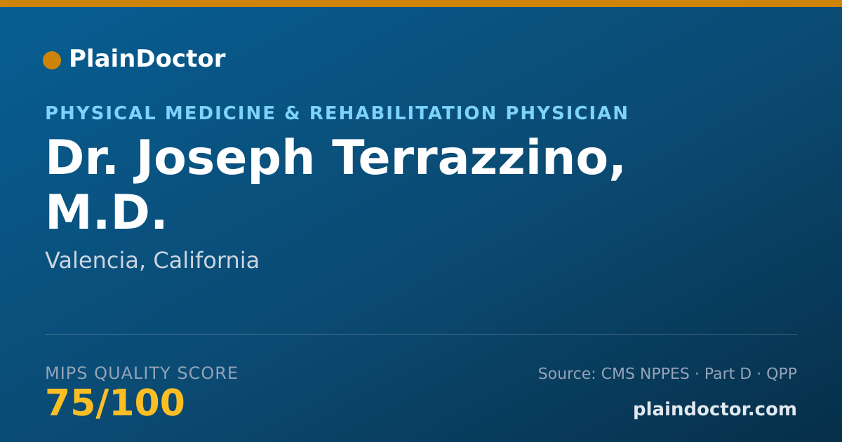 Shareable card for Joseph Terrazzino, M.D. - Physical Medicine & Rehabilitation Physician, Valencia, CA