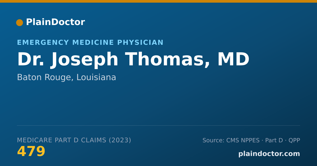 Shareable card for Joseph Thomas, MD - Emergency Medicine Physician, Baton Rouge, LA