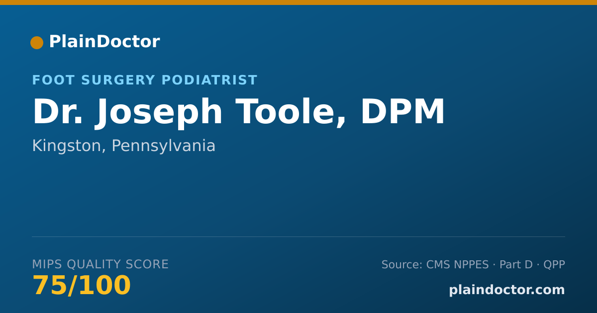 Shareable card for Joseph Toole, DPM - Foot Surgery Podiatrist, Kingston, PA