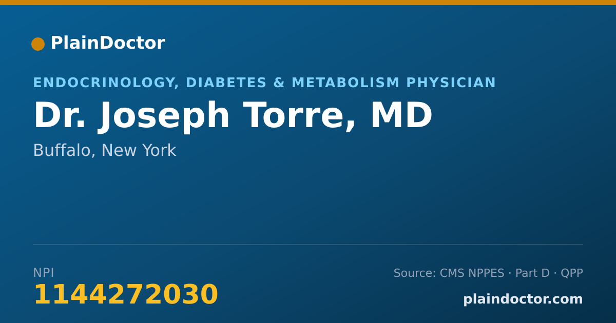 Shareable card for Joseph Torre, MD - Endocrinology, Diabetes & Metabolism Physician, Buffalo, NY