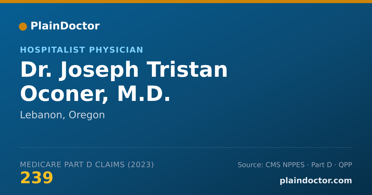 Shareable card for Joseph Tristan Oconer, M.D. - Hospitalist Physician, Lebanon, OR