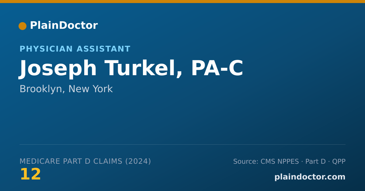 Shareable card for Joseph Turkel, PA-C - Physician Assistant, Brooklyn, NY