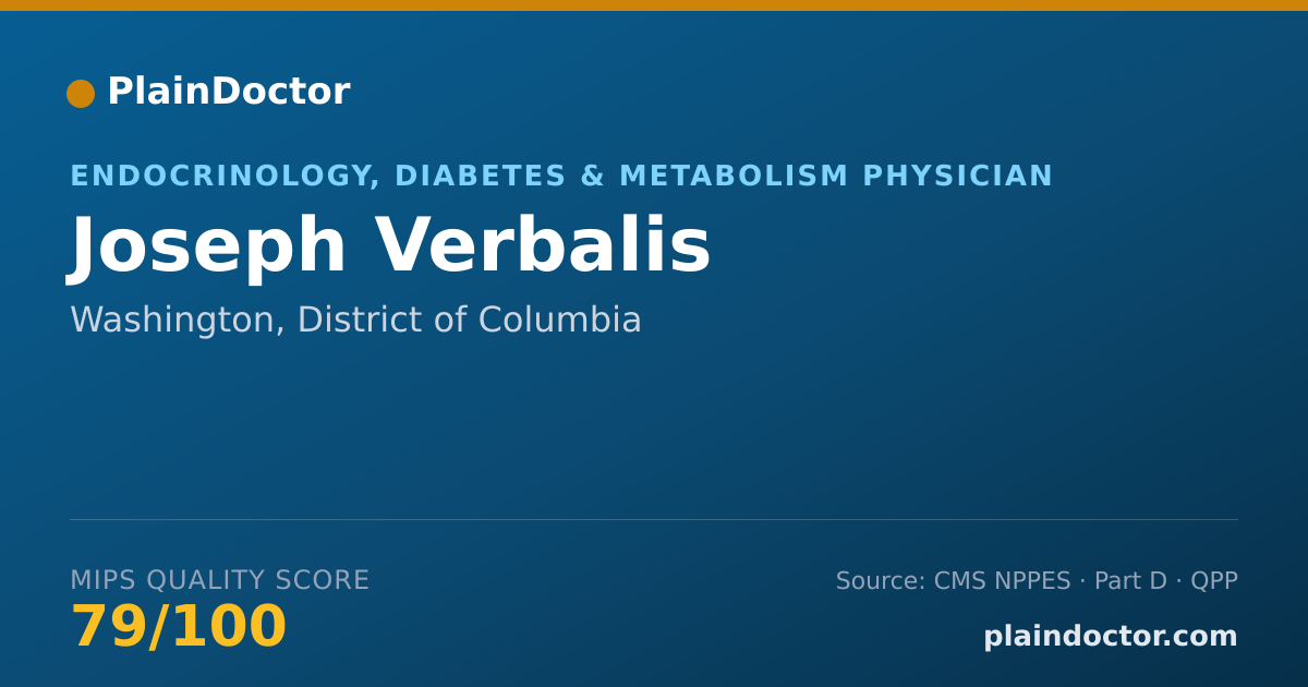 Shareable card for Joseph Verbalis - Endocrinology, Diabetes & Metabolism Physician, Washington, DC