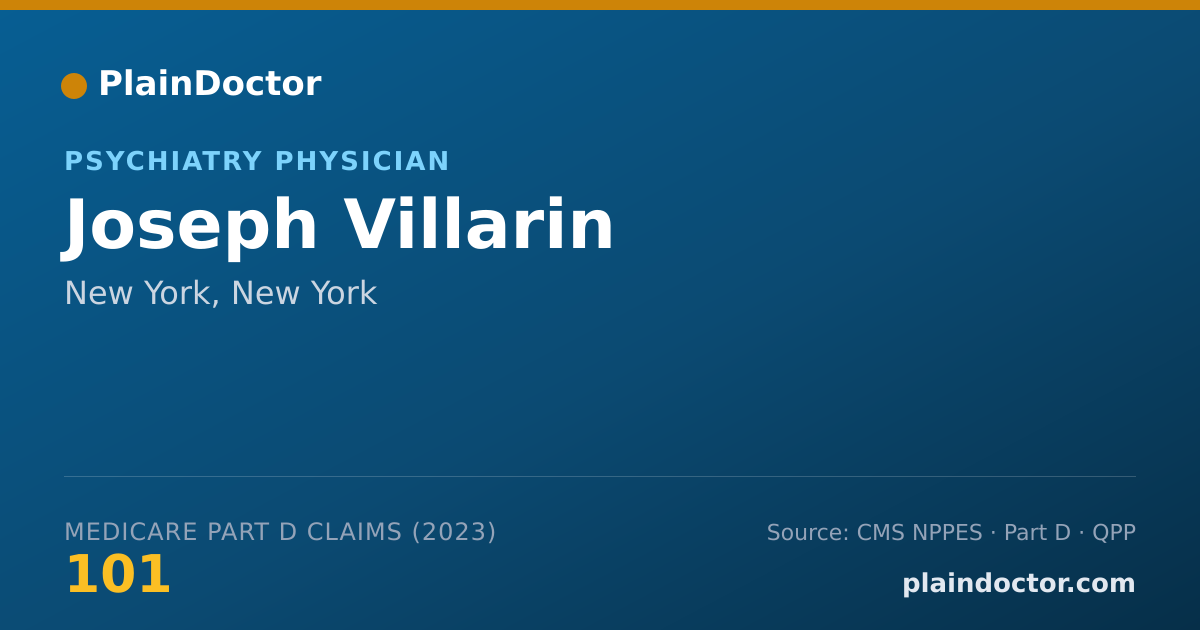 Shareable card for Joseph Villarin - Psychiatry Physician, New York, NY
