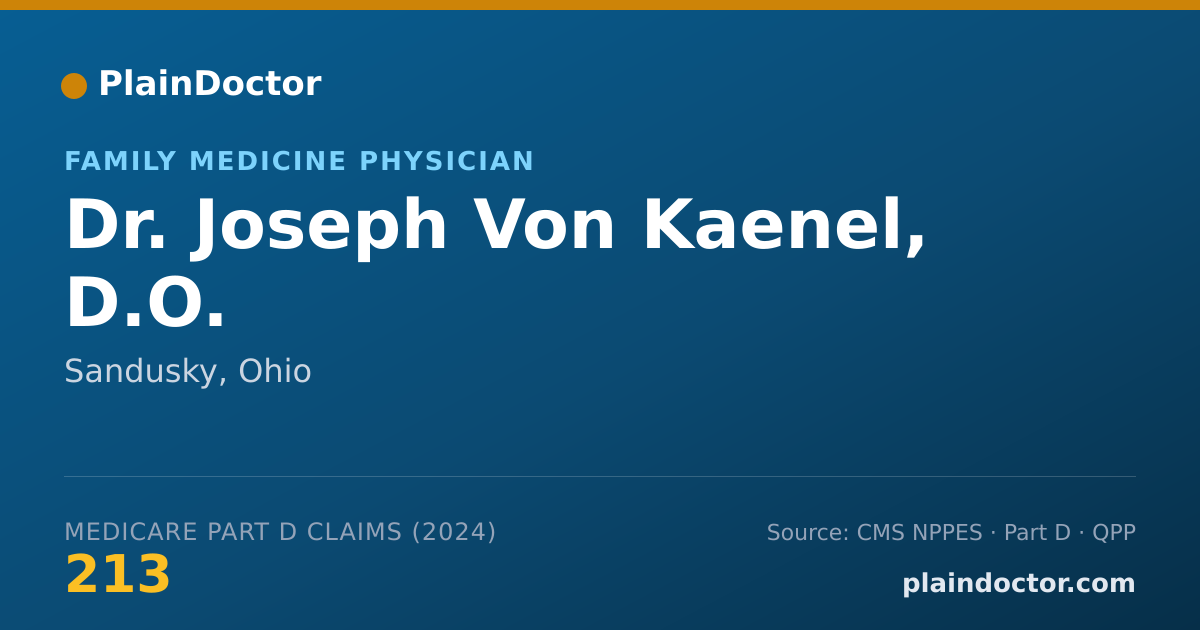 Shareable card for Joseph Von Kaenel, D.O. - Family Medicine Physician, Sandusky, OH
