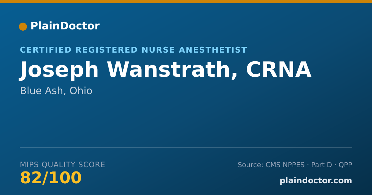 Shareable card for Joseph Wanstrath, CRNA - Certified Registered Nurse Anesthetist, Blue Ash, OH