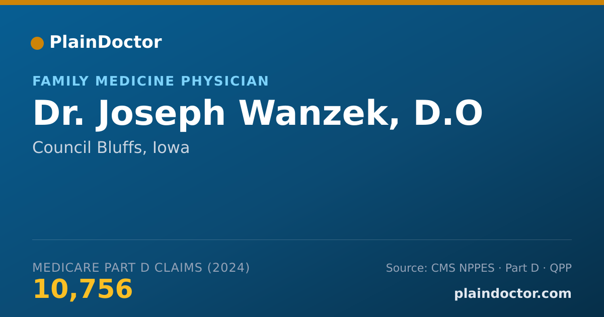 Shareable card for Joseph Wanzek, D.O - Family Medicine Physician, Council Bluffs, IA