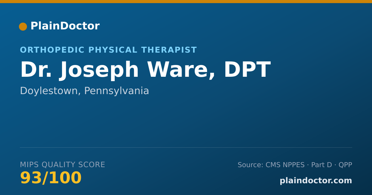 Shareable card for Joseph Ware, DPT - Orthopedic Physical Therapist, Doylestown, PA