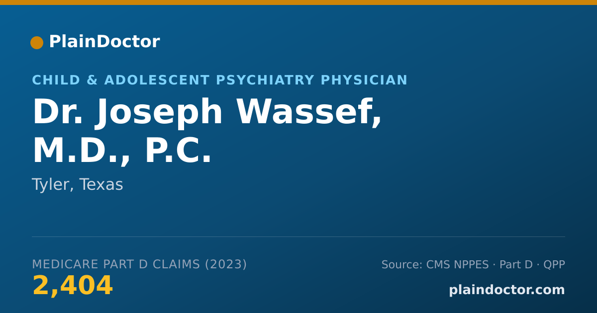 Shareable card for Joseph Wassef, M.D., P.C. - Child & Adolescent Psychiatry Physician, Tyler, TX