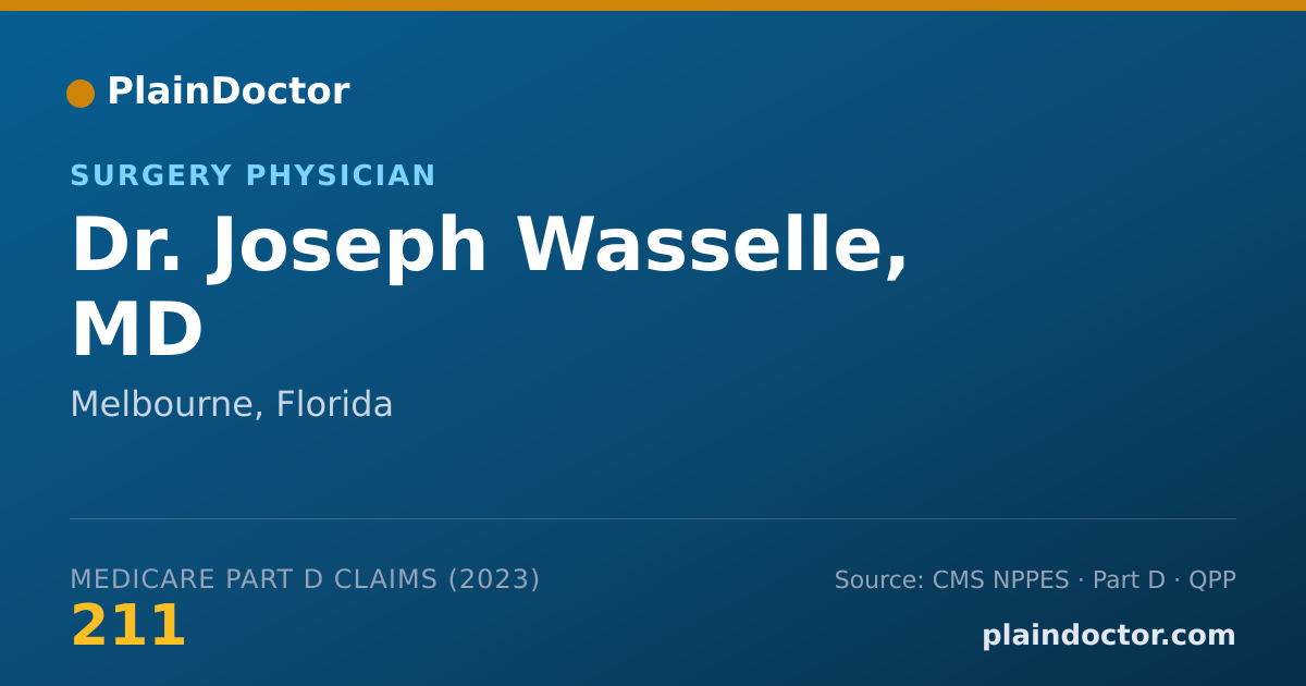 Shareable card for Joseph Wasselle, MD - Surgery Physician, Melbourne, FL