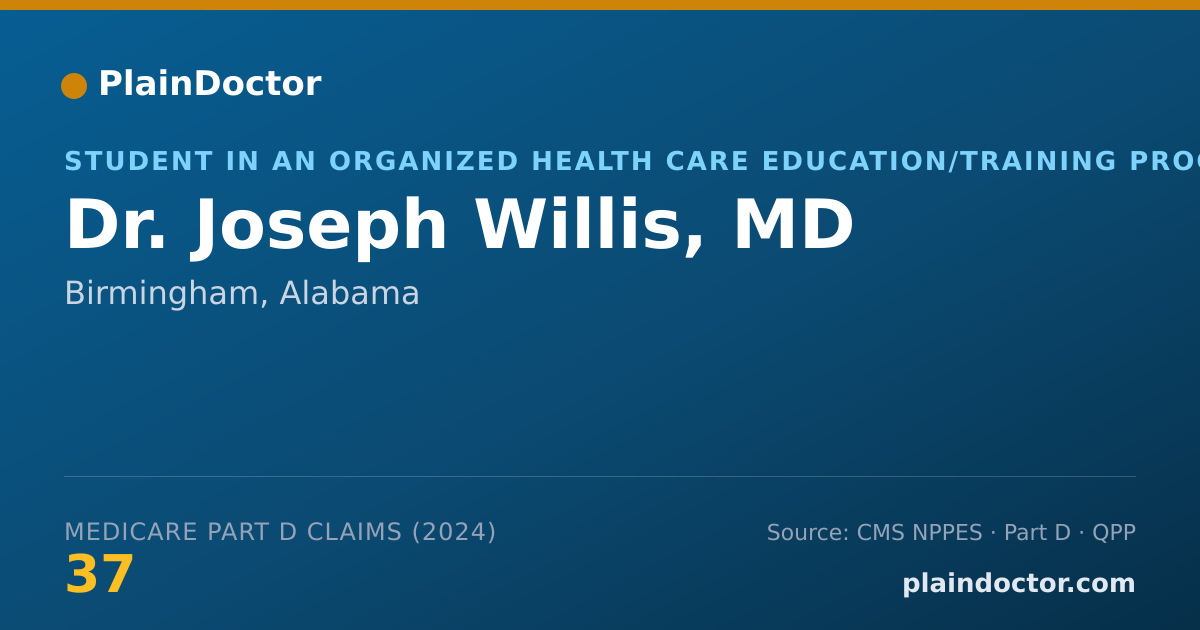 Shareable card for Joseph Willis, MD - Student in an Organized Health Care Education/Training Program, Birmingham, AL