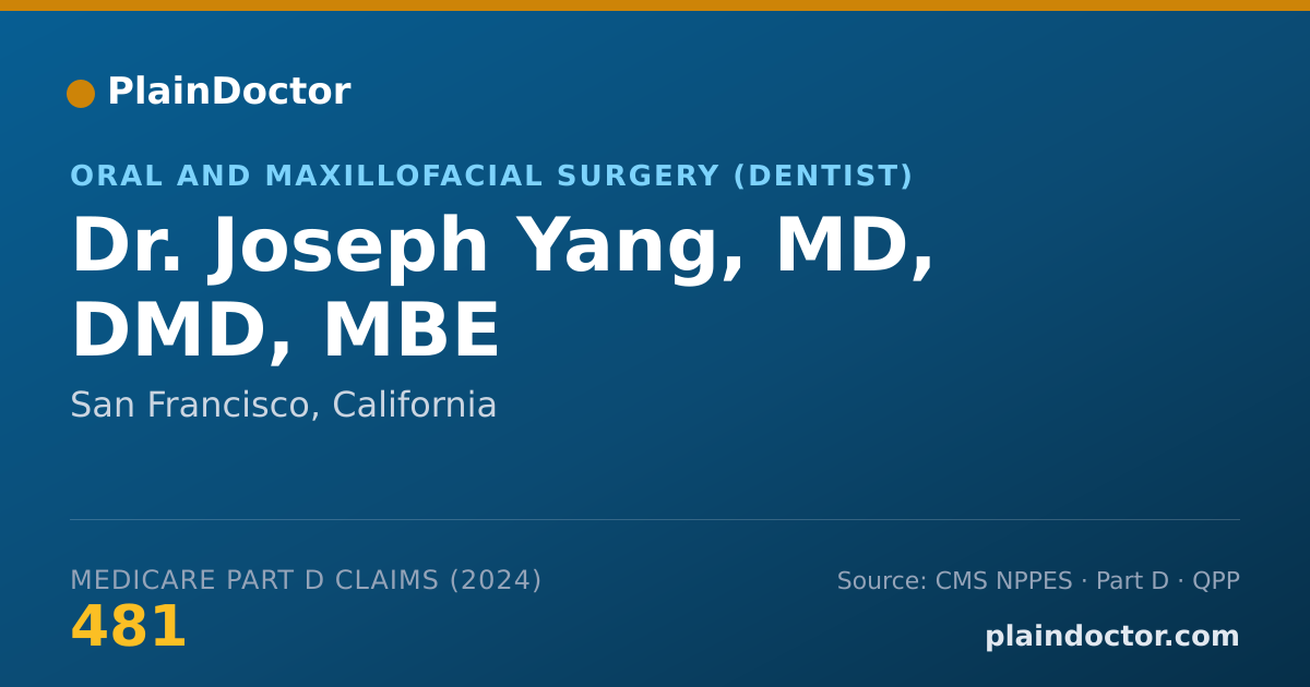 Shareable card for Joseph Yang, MD, DMD, MBE - Oral and Maxillofacial Surgery (Dentist), San Francisco, CA