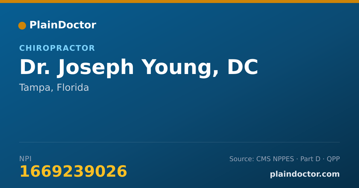Shareable card for Joseph Young, DC - Chiropractor, Tampa, FL