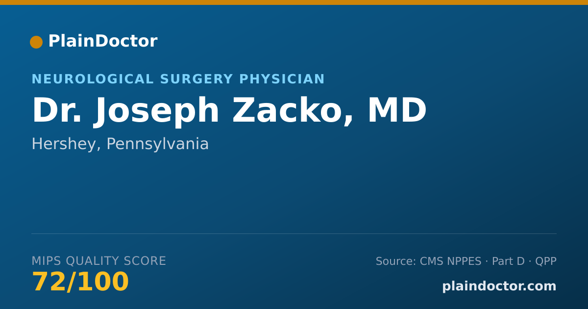 Shareable card for Joseph Zacko, MD - Neurological Surgery Physician, Hershey, PA