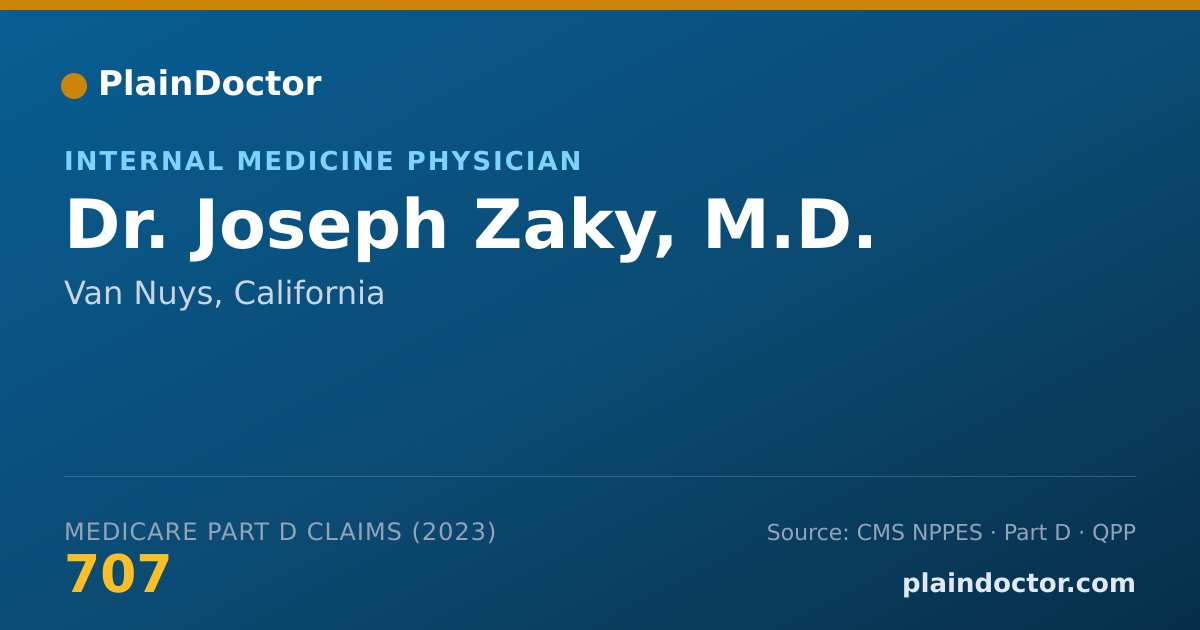 Shareable card for Joseph Zaky, M.D. - Internal Medicine Physician, Van Nuys, CA