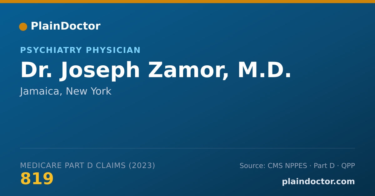 Shareable card for Joseph Zamor, M.D. - Psychiatry Physician, Jamaica, NY