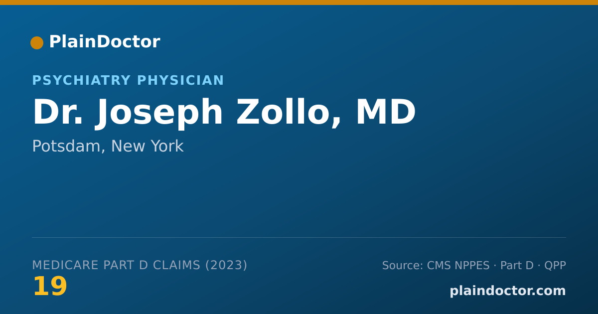Shareable card for Joseph Zollo, MD - Psychiatry Physician, Potsdam, NY