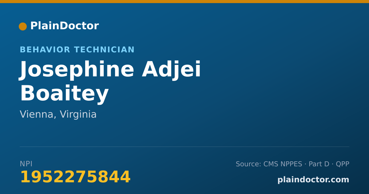 Shareable card for Josephine Adjei Boaitey - Behavior Technician, Vienna, VA