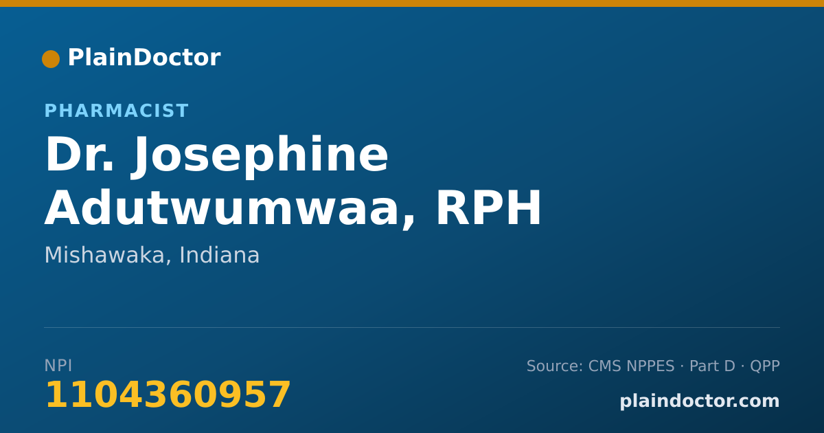 Shareable card for Josephine Adutwumwaa, RPH - Pharmacist, Mishawaka, IN