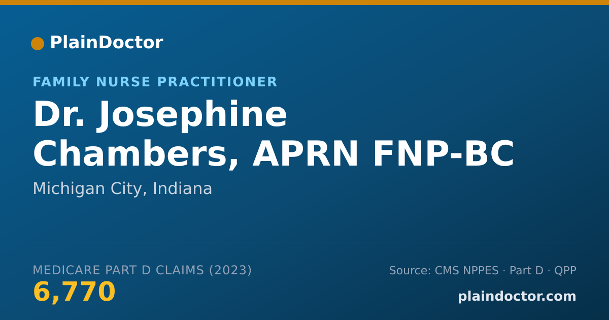 Shareable card for Josephine Chambers, APRN FNP-BC - Family Nurse Practitioner, Michigan City, IN