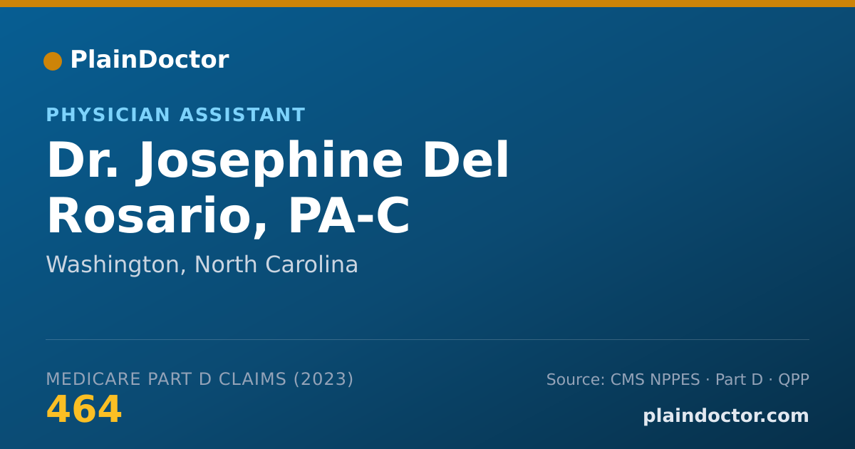 Shareable card for Josephine Del Rosario, PA-C - Physician Assistant, Washington, NC