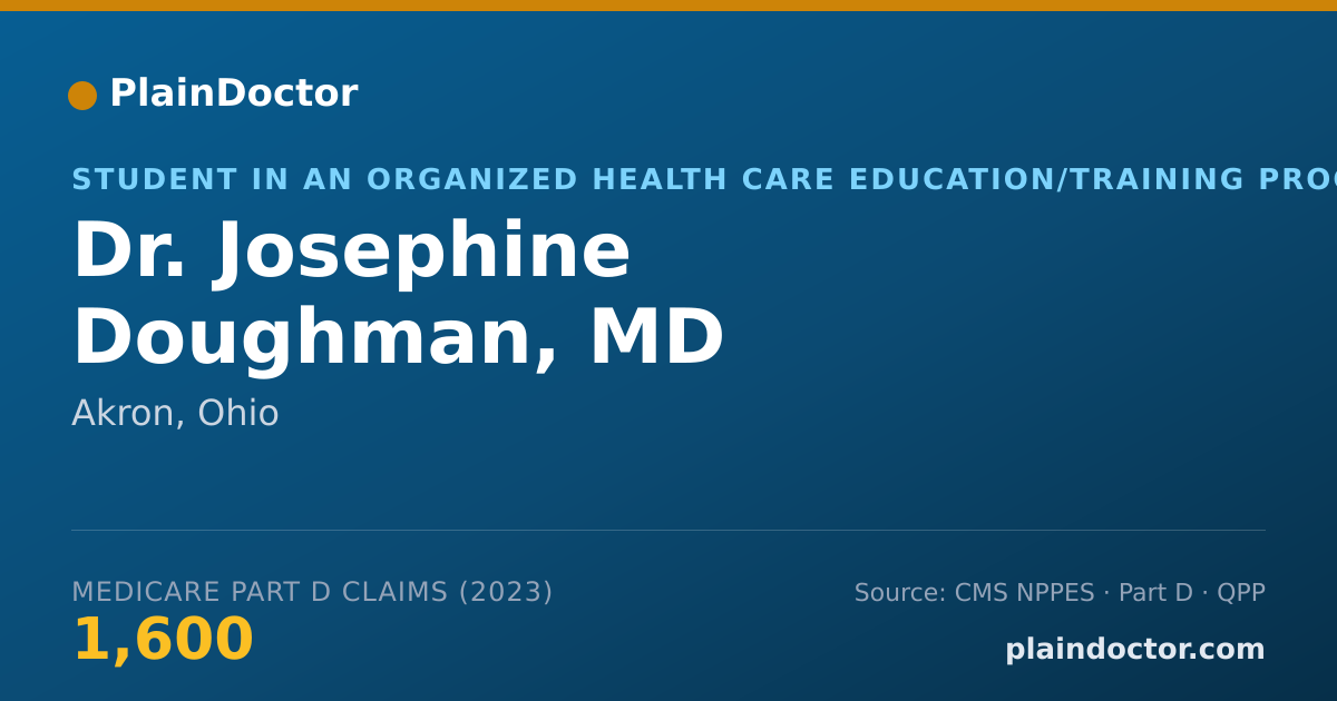 Shareable card for Josephine Doughman, MD - Student in an Organized Health Care Education/Training Program, Akron, OH