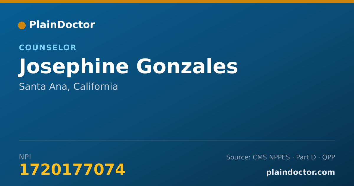 Shareable card for Josephine Gonzales - Counselor, Santa Ana, CA