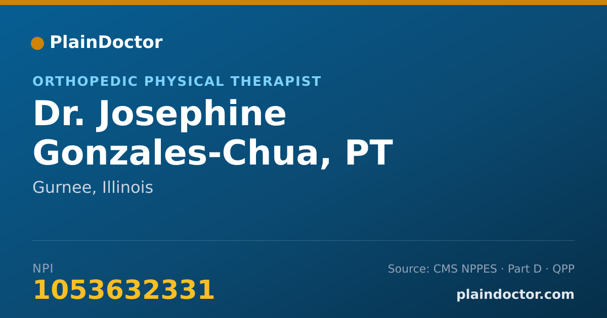 Shareable card for Josephine Gonzales-Chua, PT - Orthopedic Physical Therapist, Gurnee, IL
