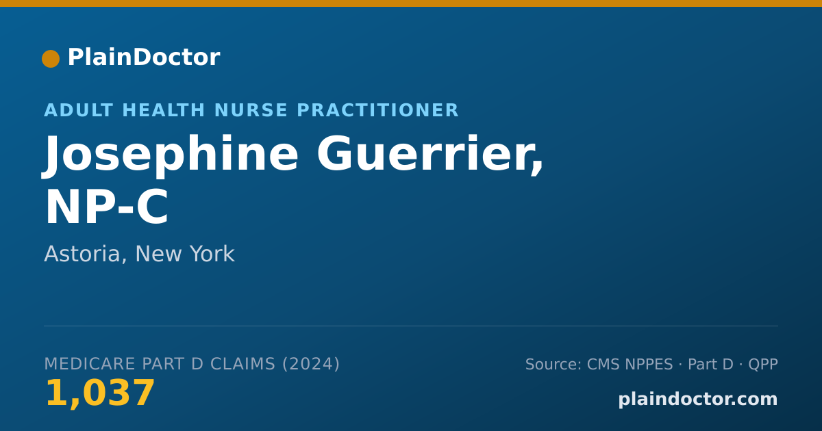 Shareable card for Josephine Guerrier, NP-C - Adult Health Nurse Practitioner, Astoria, NY