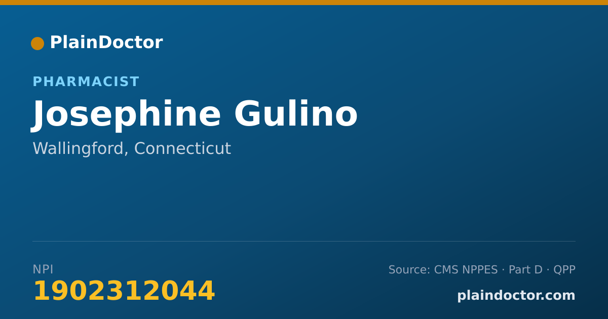Shareable card for Josephine Gulino - Pharmacist, Wallingford, CT