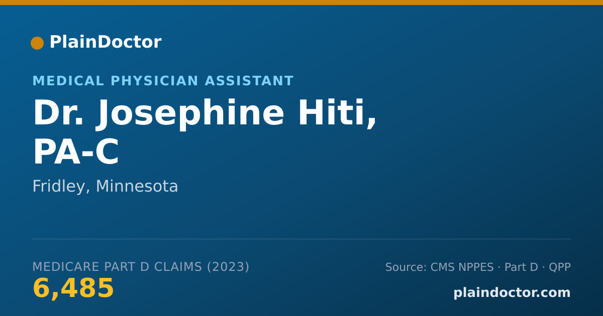 Shareable card for Josephine Hiti, PA-C - Medical Physician Assistant, Fridley, MN