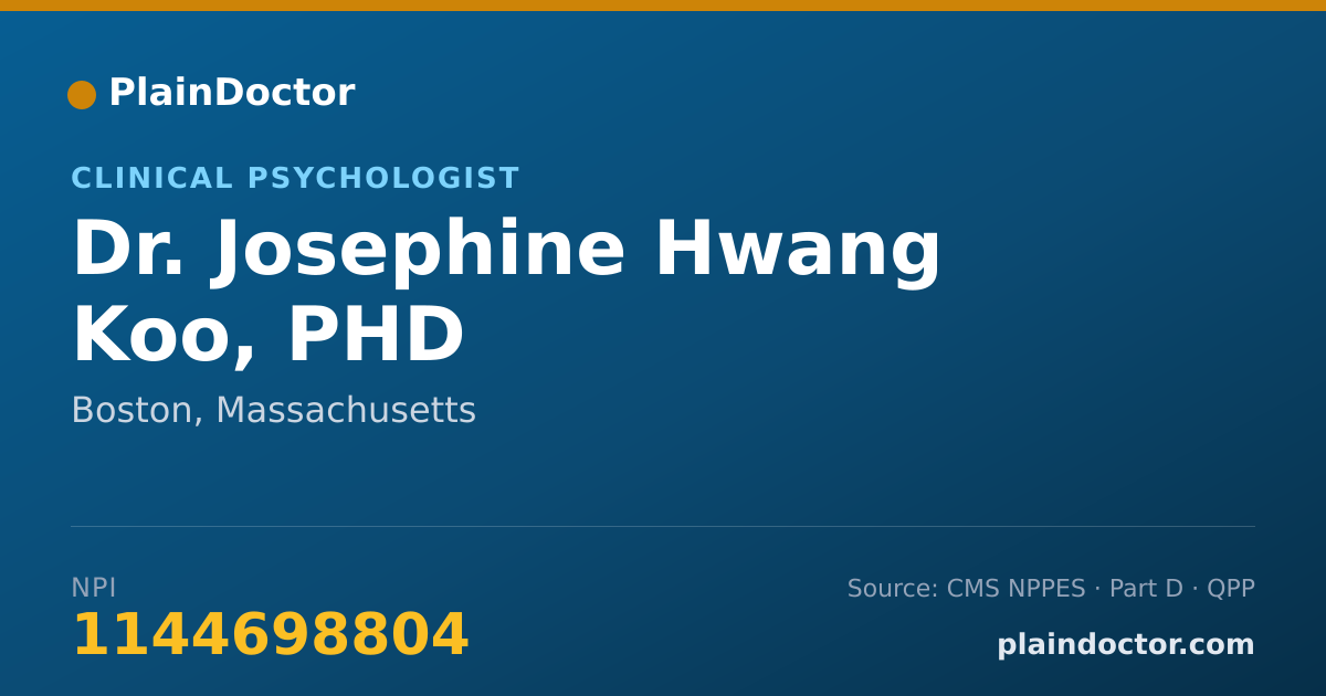 Shareable card for Josephine Hwang Koo, PHD - Clinical Psychologist, Boston, MA
