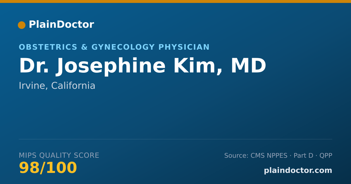 Shareable card for Josephine Kim, MD - Obstetrics & Gynecology Physician, Irvine, CA