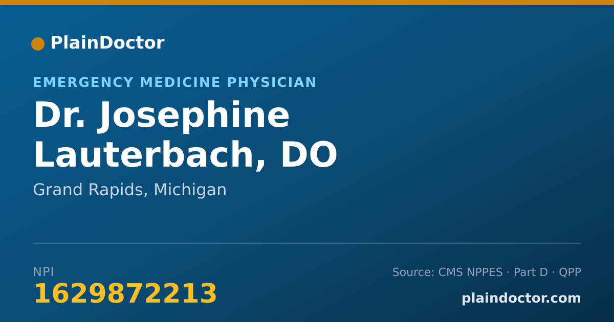 Shareable card for Josephine Lauterbach, DO - Emergency Medicine Physician, Grand Rapids, MI
