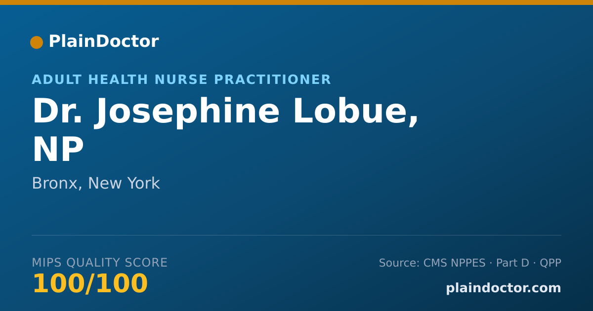 Shareable card for Josephine Lobue, NP - Adult Health Nurse Practitioner, Bronx, NY