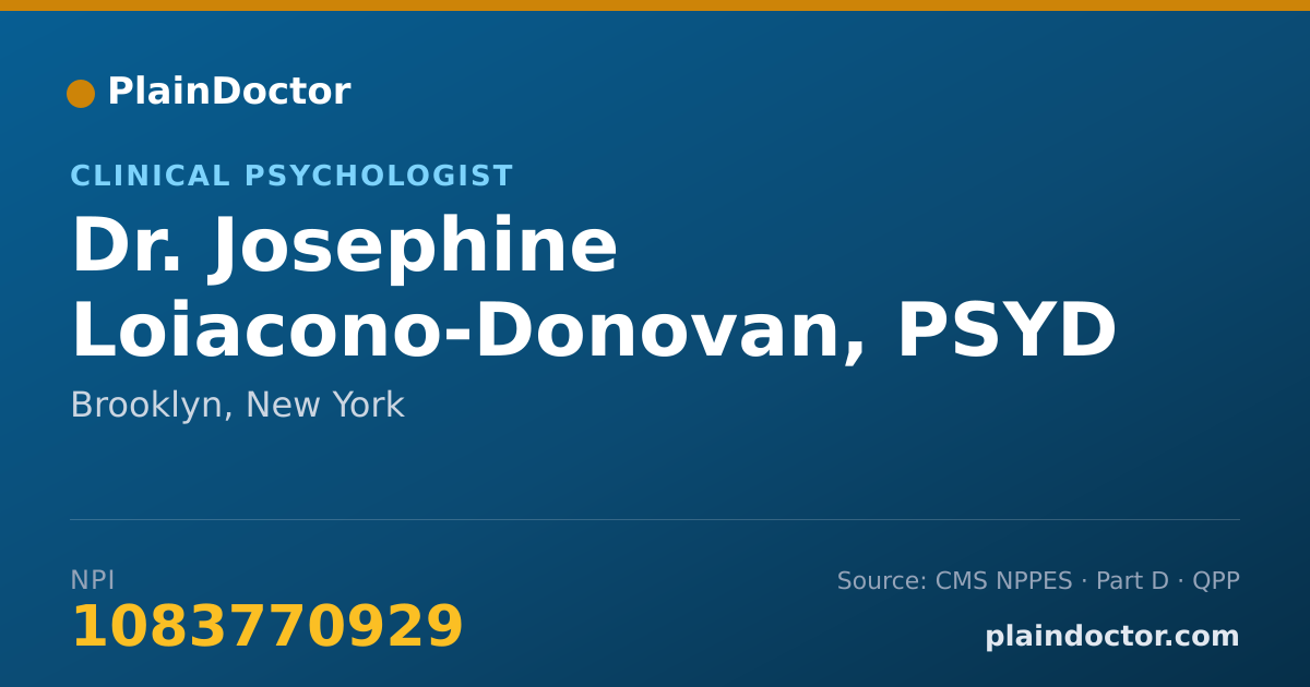 Shareable card for Josephine Loiacono-Donovan, PSYD - Clinical Psychologist, Brooklyn, NY
