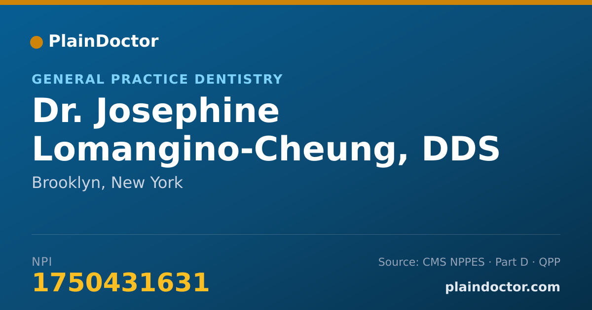 Shareable card for Josephine Lomangino-Cheung, DDS - General Practice Dentistry, Brooklyn, NY