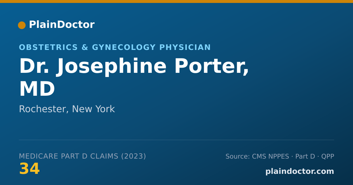 Shareable card for Josephine Porter, MD - Obstetrics & Gynecology Physician, Rochester, NY