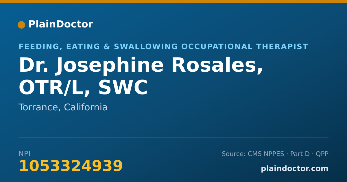 Shareable card for Josephine Rosales, OTR/L, SWC - Feeding, Eating & Swallowing Occupational Therapist, Torrance, CA