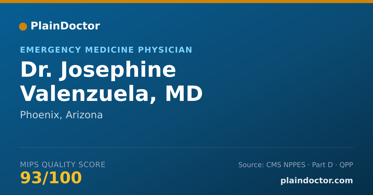 Shareable card for Josephine Valenzuela, MD - Emergency Medicine Physician, Phoenix, AZ